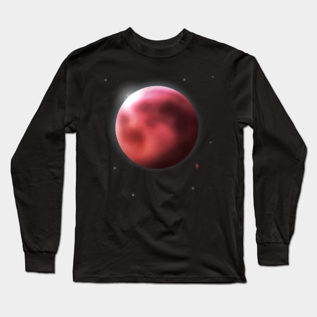 Super Blood Wolf Moon Long Sleeve T-Shirt by Saramation